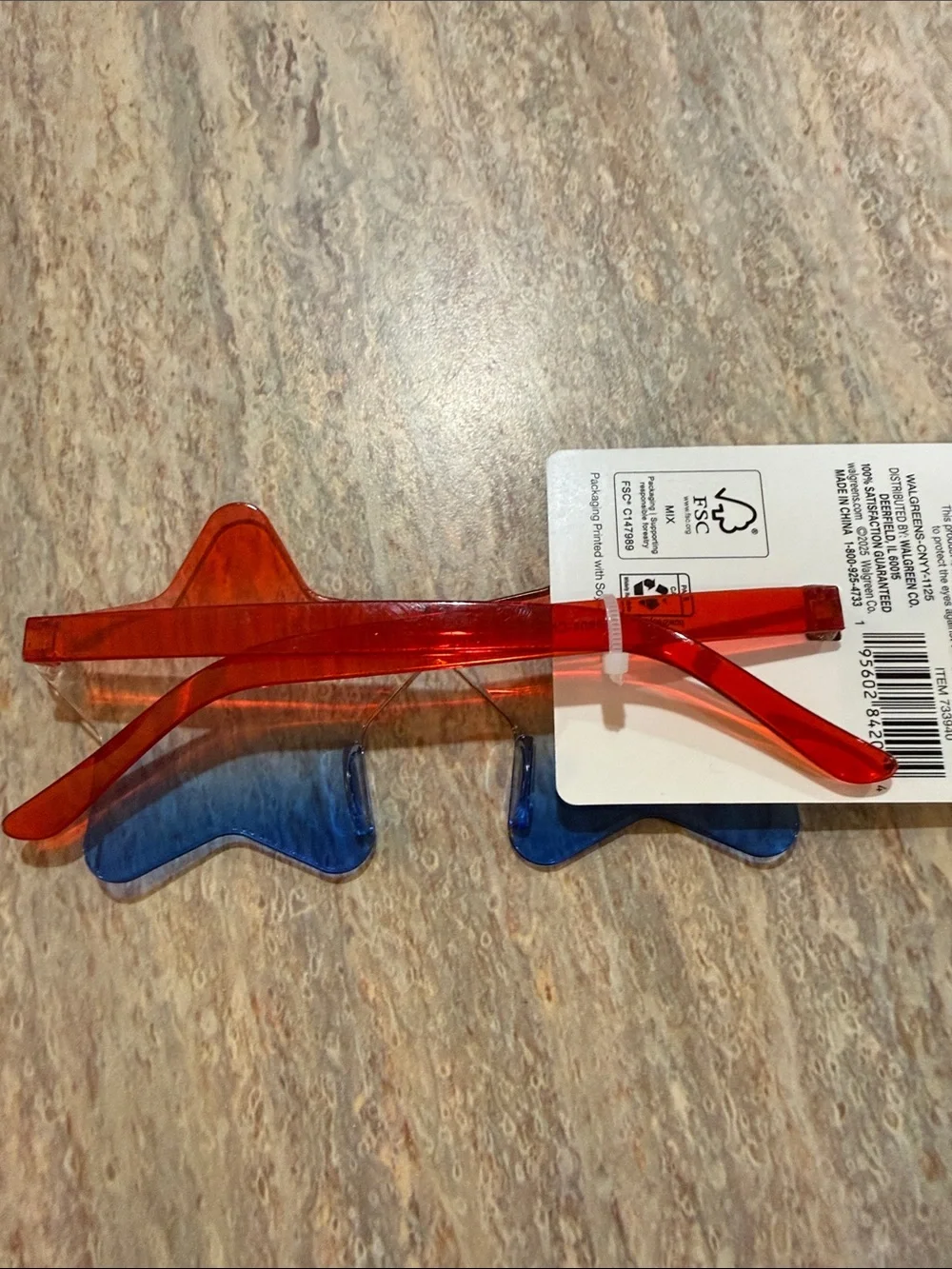 NEW Red and Blue Star-Shaped Sunglasses